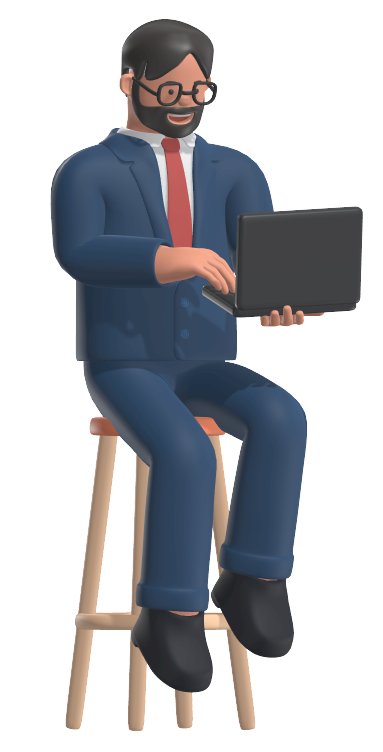 Person working on laptop illustration